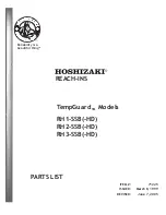 Preview for 1 page of Hoshizaki Temp Guard RH1-SSB Parts List