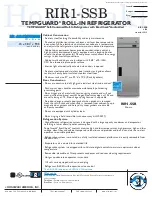 Hoshizaki Temp Guard RIR1-SSB Specifications предпросмотр