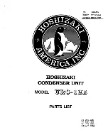 Hoshizaki URC-12B Parts List preview