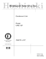 Hoshizaki URC-12F Parts List preview