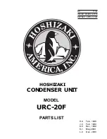 Hoshizaki URC-20F Parts List preview