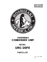 Hoshizaki URC-20FE Parts List предпросмотр