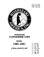 Preview for 1 page of Hoshizaki URC-24C Parts List