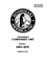 Предварительный просмотр 1 страницы Hoshizaki URC-6FE Parts List