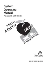 Предварительный просмотр 1 страницы Hospira Micro Macro plum XL System Operating Manual