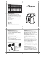 Preview for 1 page of Hostess HW02MA Instruction Manual