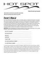 Preview for 2 page of Hot Spot LA PALMA LAP Owner'S Manual