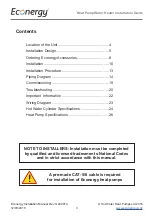 Предварительный просмотр 3 страницы HOT WATER HEAT PUMPS Econergy EC L Series Installation Manual