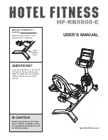 Preview for 1 page of Hotel Fitness HF-RB9800-E User Manual