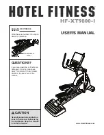 Hotel Fitness HF-XT9800-I Manual preview