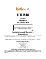 Предварительный просмотр 1 страницы HotHouse HD18Bi Installation And Operating Instructions Manual