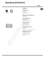 Hotpoint Ariston 70FH G HA Operating Instructions Manual preview