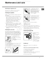 Предварительный просмотр 11 страницы Hotpoint Ariston 70FH G HA Operating Instructions Manual