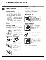 Предварительный просмотр 12 страницы Hotpoint Ariston 7OF 937 C.1 RU/HA Operating Instructions Manual