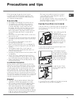 Preview for 9 page of Hotpoint Ariston AQ104D 49 Instructions For Installation And Use Manual