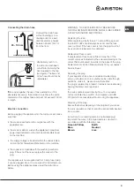 Предварительный просмотр 3 страницы Hotpoint Ariston AQ113D 497 X Instructions For Installation And Use Manual