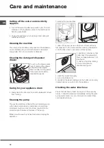 Предварительный просмотр 12 страницы Hotpoint Ariston AQ113D 497 X Instructions For Installation And Use Manual