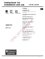 Preview for 1 page of Hotpoint Ariston AQ7L 49 U Instructions For Installation And Use Manual