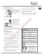 Preview for 3 page of Hotpoint Ariston AQ7L 49 U Instructions For Installation And Use Manual