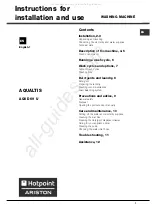 Preview for 1 page of Hotpoint Ariston AQ8D 69 U Instructions For Installation And Use Manual