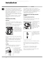 Preview for 2 page of Hotpoint Ariston AQ8D 69 U Instructions For Installation And Use Manual