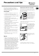 Preview for 9 page of Hotpoint Ariston AQ8D 69 U Instructions For Installation And Use Manual