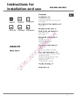 Preview for 1 page of Hotpoint Ariston AQ8L 292 U Instructions For Installation And Use Manual