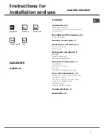 Preview for 1 page of Hotpoint Ariston AQUALTIS AQ83D 29 Instructions For Installation And Use Manual