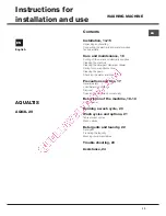 Preview for 13 page of Hotpoint Ariston AQUALTIS AQ83L 29 Instructions For Installation And Use Manual