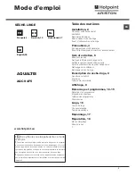 Предварительный просмотр 1 страницы Hotpoint Ariston AQUALTIS AQC9 4F5 Instruction Booklet