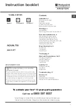 Hotpoint Ariston AQUALTIS AQC9 6F7 Instruction Booklet preview