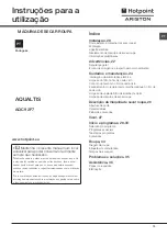 Предварительный просмотр 19 страницы Hotpoint Ariston AQUALTIS AQC9 6F7 Instruction Booklet