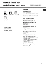 Hotpoint Ariston AQUALTIS AQLF8F 292 U Instructions For Installation And Use Manual preview