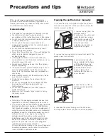 Preview for 9 page of Hotpoint Ariston AQUALTIS AQM8F 49 U Instructions For Installation And Use Manual