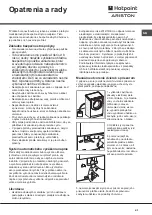 Preview for 41 page of Hotpoint Ariston AQUALTIS AQS82D 29 Instructions For Installation And Use Manual