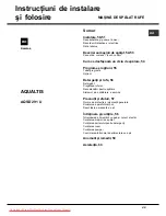 Preview for 49 page of Hotpoint Ariston Aqualtis AQSD 291 U Instructions For Installation And Use Manual