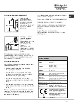 Preview for 27 page of Hotpoint Ariston aqualtis AQSF 29 U Instructions For Installation And Use Manual