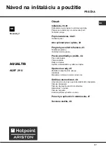 Preview for 37 page of Hotpoint Ariston aqualtis AQSF 29 U Instructions For Installation And Use Manual