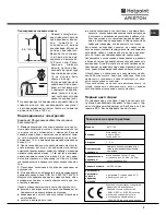 Предварительный просмотр 3 страницы Hotpoint Ariston AVTF 104 Instructions For Use Manual