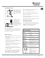 Предварительный просмотр 15 страницы Hotpoint Ariston AVTF 104 Instructions For Use Manual