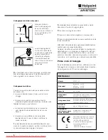 Preview for 3 page of Hotpoint Ariston AVTXF 149 Instructions For Use Manual