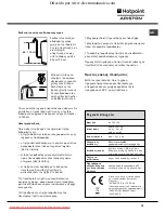 Предварительный просмотр 15 страницы Hotpoint Ariston AVTXL 129 Instructions For Use Manual