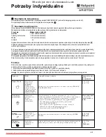 Предварительный просмотр 43 страницы Hotpoint Ariston AVTXL 129 Instructions For Use Manual