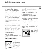 Предварительный просмотр 17 страницы Hotpoint Ariston BD 2922 EU Operating Instructions Manual