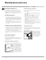 Предварительный просмотр 16 страницы Hotpoint Ariston BD 2930 V Operating Instructions Manual