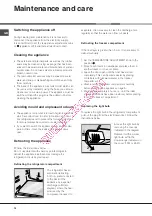 Предварительный просмотр 16 страницы Hotpoint Ariston BMTM 1721 V Operating Instructions Manual