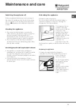 Предварительный просмотр 13 страницы Hotpoint Ariston BS 1621 Operating Instructions Manual