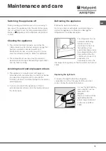 Предварительный просмотр 13 страницы Hotpoint Ariston BS 2332 Operating Instructions Manual