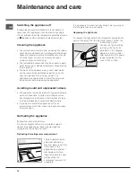 Preview for 16 page of Hotpoint Ariston BS 30 Series Operating Instructions Manual