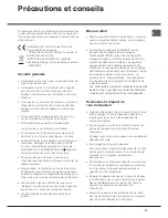 Preview for 27 page of Hotpoint Ariston BS 30 Series Operating Instructions Manual